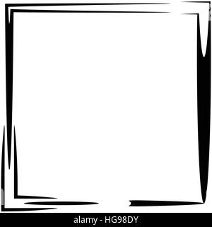 Grungy, irregular frames, borders with painted look over white Stock Vector