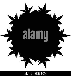 Silhouette of random edgy geometric shape on white Stock Vector