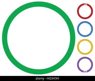 Simple, basic frame / border icons isolated on white in 5 color Stock ...