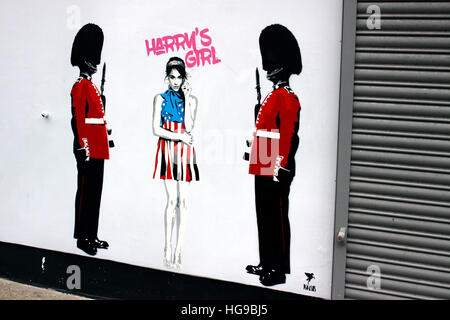 Street art in Islington featuring Prince Harry's girlfriend, Meghan Markle Stock Photo