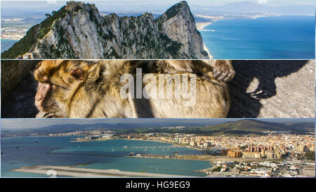 Collage of Gibraltar (my photos) Stock Photo