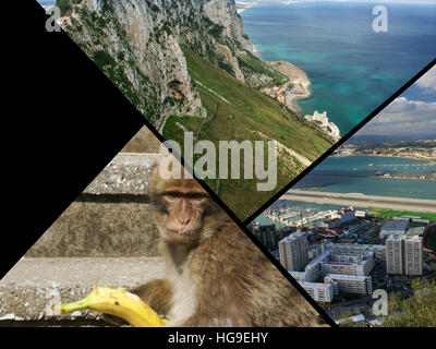 Collage of Gibraltar (my photos) Stock Photo