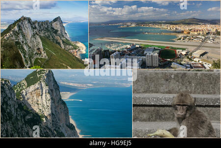 Collage of Gibraltar (my photos) Stock Photo