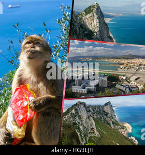 Collage of Gibraltar (my photos) Stock Photo