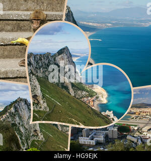 Collage of Gibraltar (my photos) Stock Photo