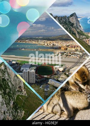 Collage of Gibraltar (my photos) Stock Photo