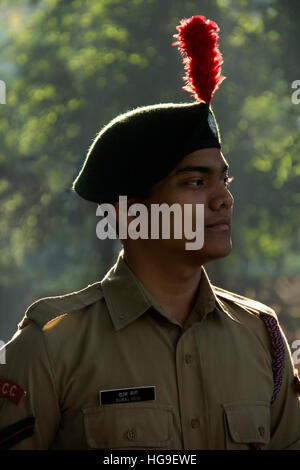 Portrait or close-up of NCC Cadet in early morning Stock Photo