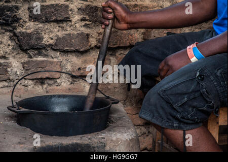 Coffee processing Eastern Uganda Stock Photo