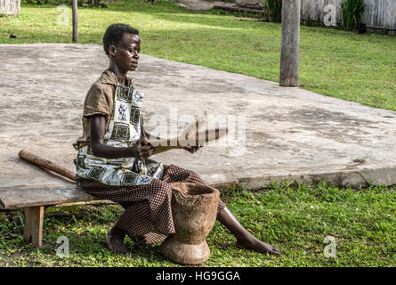 Coffee processing Eastern Uganda Stock Photo