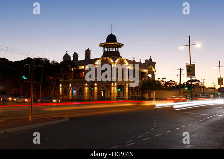 Historical Guildford Hotel in the evening, Guildford, Perth, Western Australia. Stock Photo