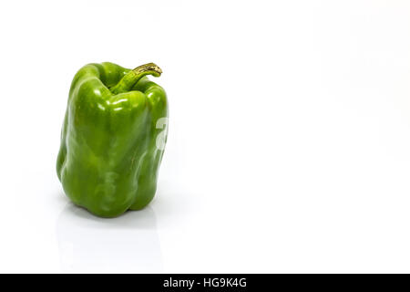 colored peppers over white background, Fresh vegetables sweet Peppers or Bell peppers Stock Photo