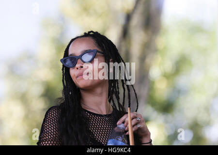 Zoe Kravitz and Lolawolf perform at Day Two of the Budweiser Made In America Festival Stock Photo