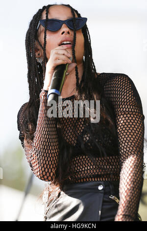 Zoe Kravitz and Lolawolf perform at Day Two of the Budweiser Made In America Festival Stock Photo