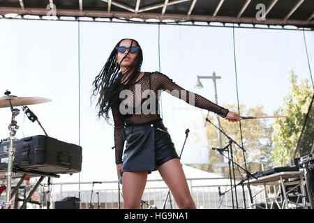 Zoe Kravitz and Lolawolf perform at Day Two of the Budweiser Made In America Festival Stock Photo