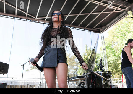 Zoe Kravitz and Lolawolf perform at Day Two of the Budweiser Made In America Festival Stock Photo