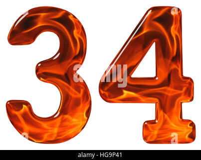 Numeral 34, thirty four, isolated on white background, 3d render Stock ...