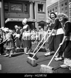 The Holland Michigan tulip parade, 1953. Stock Photo