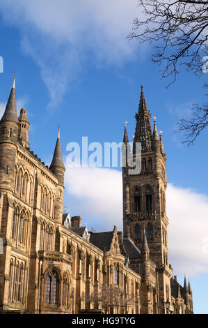 The Gilmorehill main building of Glasgow University, Scotland, UK Stock Photo