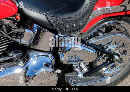 A Harley Davidson Fat Boy motorcycle Stock Photo