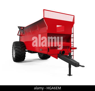 Agricultural farming Tractor with trailer - isolated on white Stock ...