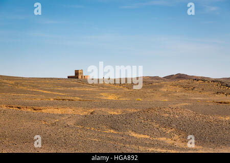 Abandoned village at old mines on the edge of Sahara desert in the southeast of Morocco. Stock Photo