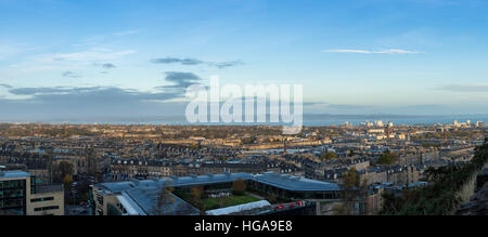 Edinburgh cityscape and skyline as seen from Calton Hill. Panoramic view Stock Photo