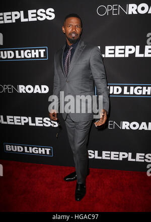Los Angeles, CA, USA. 05th Jan, 2017. Jamie Foxx, At Premiere Of Open Road Films' 'Sleepless', At Regal LA Live Stadium 14 In California on January 05, 2017. © Faye Sadou/Media Punch/Alamy Live News Stock Photo