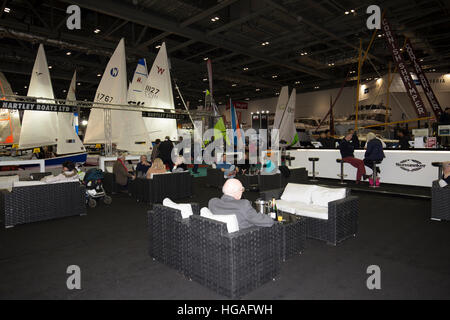 Excel London, UK. 6th Jan, 2017. London Boat Show preview day in Excel, London. There are boats, talks, demonstrations, celebrity speakers and fun for all the family, the show runs until the 15th January 2017 © Keith Larby/Alamy Live News Stock Photo