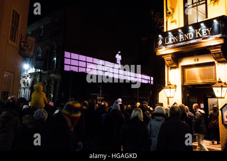 Projections on Scale Lane. Made in Hull. 2017 Hull City of Culture. Stock Photo