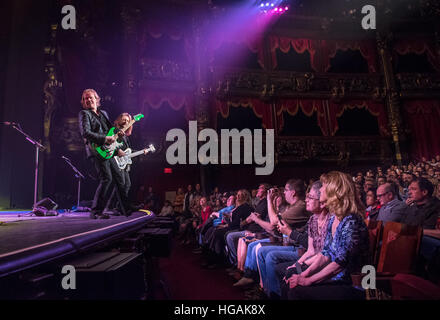 Las Vegas, NV, USA. 6th Jan, 2017. ***HOUSE COVERAGE*** Styx and Don Felder of The Eagles perform at The Venetian Theater at Venetian Las Vegas in Las Vegas, NV on January 6, 2017. © Gdp Photos/Media Punch/Alamy Live News Stock Photo
