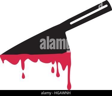 Bloody knife in body Stock Vector