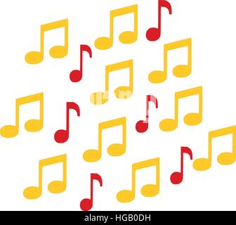 Music notes in two colors Stock Vector