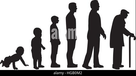 Life cycle evolution - from baby to old man Stock Vector