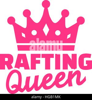 Rafting queen with crown Stock Vector