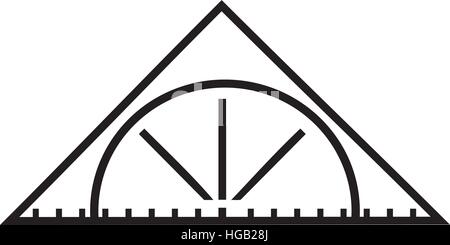 Set square triangle ruler Stock Vector
