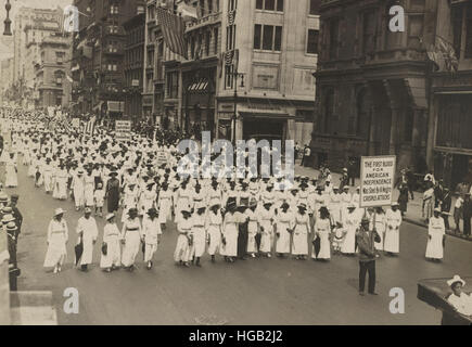 Silent protest parade in New York City against the East St. Louis riots, 1917 Stock Photo