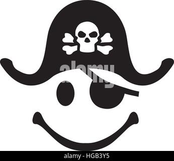 Pirate smiley face Stock Vector