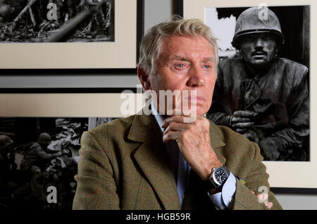 Conflict photographer Don McCullin photographed on turning 80 years of age, with an exhibition of his most famous photographs. Stock Photo