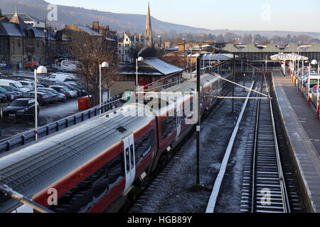 Ilkley railway train station Stock Photo