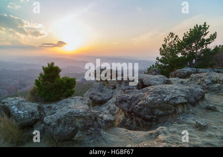 Picturesque sunset with views of the city from the cliff Stock Photo