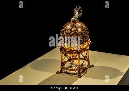 Montreal, Canada - March 27, 2016: Close-up of the The Dowager (or Imperial Pelican) Faberge egg. Stock Photo