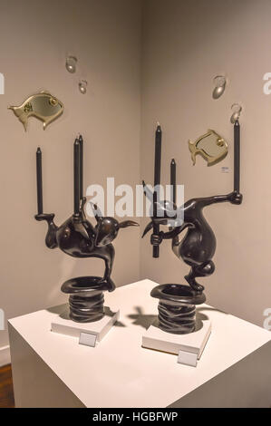 Montreal, Canada - March 27, 2016: Candlestick Lucien and Odilon by Hubert le Gall Museum of Fine Arts. Stock Photo