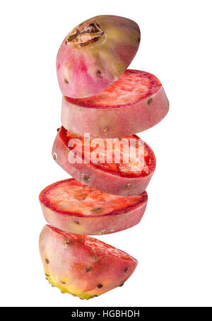 Prickly pears, opuntia, indian fig isolated on white background with clipping path Stock Photo