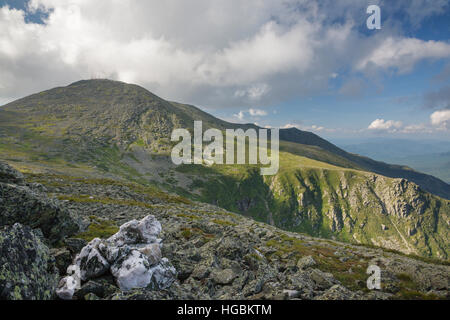 Mount Washington from Davis Path in the White Mountains, New Hampshire USA during the summer months. Tuckerman Ravine is on the right. Stock Photo