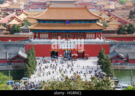 The Forbidden City viewed from Jingshan Hill in Beijing , China, Asia Stock Photo