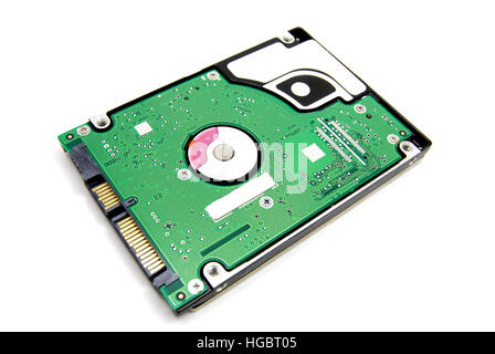 Internal Computer Hard drive from a lap top. Isolated on White. Stock Photo