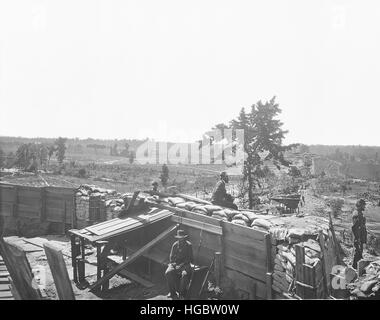 Fortifications in front of Atlanta, Georgia, during the American Civil War. Stock Photo