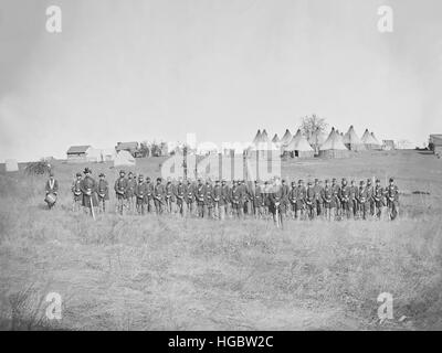 Infantry on parade during American Civil War. Stock Photo