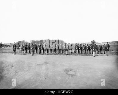 Infantry on parade during American Civil War. Stock Photo