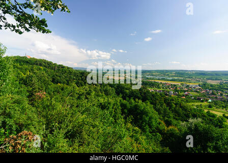 Pannonhalma: Chapel Our dear woman in the arch abbey of the Benedictine order (on the left) and look in the Bakony mountains, , Györ-Moson-Sopron, Hun Stock Photo